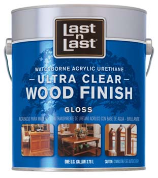 ABSOLUTE COATINGS 13001 LAST N LAST ULTRA CLEAR WATERBORNE WOOD FINISH GLOSS SIZE:1 GALLON.