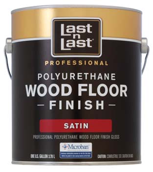 ABSOLUTE COATINGS 54101 LAST N LAST POLYURETHANE WOOD FLOOR FINISH SATIN 450 VOC SIZE:1 GALLON.