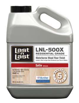 ABSOLUTE COATINGS 54901 LAST N LAST RESIDENTAL WATERBORNE WOOD FLOOR FINISH SATIN WITH 2-PART CATALYST 275 VOC SIZE:1 GALLON.