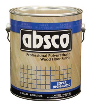 ABSOLUTE COATINGS 89001 ABSCO POLYURETHANE WOOD FLOOR FINISH GLOSS 450  VOC SIZE:1 GALLON.