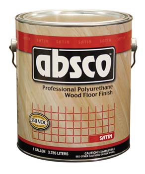 ABSOLUTE COATINGS 89511 ABSCO POLYURETHANE WOOD FLOOR FINISH SATIN 350  VOC SIZE:1 GALLON.