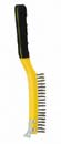 HYDE 46810 STRAIGHT WITH SCRAPER STAINLESS STEEL RUBBER GRIP WIRE BRUSH SIZE:3 X 19