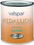 VALSPAR 4100 MEDALLION EXT LATEX SATIN HOUSE PAINT WHITE SIZE:QUART.