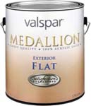 VALSPAR 45501 MEDALLION EXT LATEX FLAT HOUSE PAINT WHITE SIZE:1 GALLON.